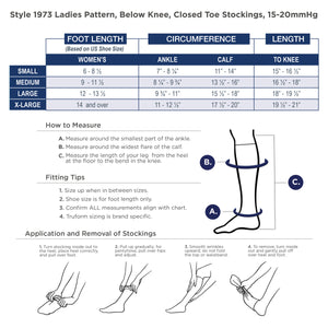 Truform Compression Socks, 15-20 mmHg, Women's Dress Socks, Knee High Over Calf Length