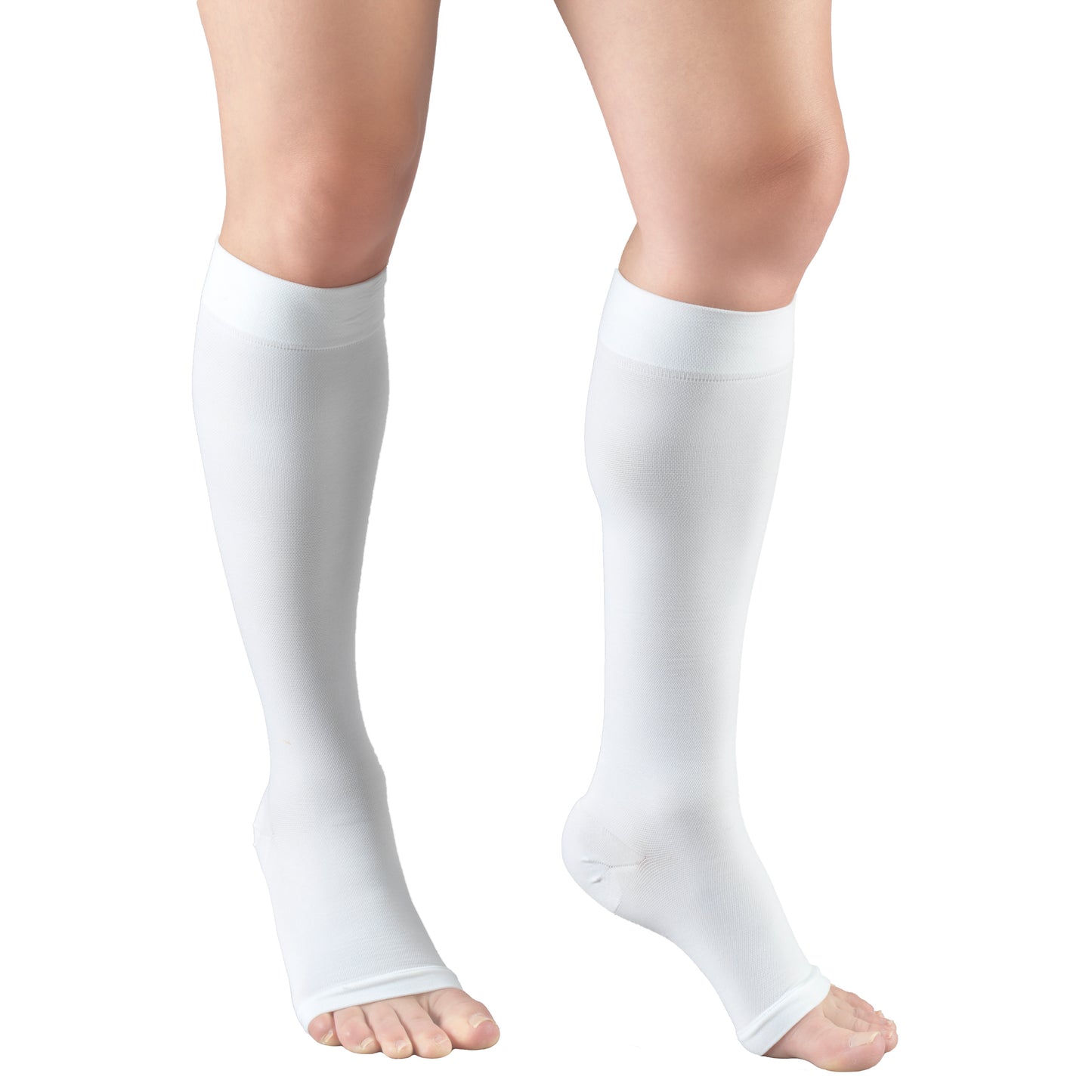 Truform 30-40 mmHg Compression Stockings for Men and Women, Knee High Length, Open Toe