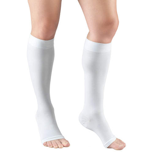 Truform 30-40 mmHg Compression Stockings for Men and Women, Knee High Length, Open Toe